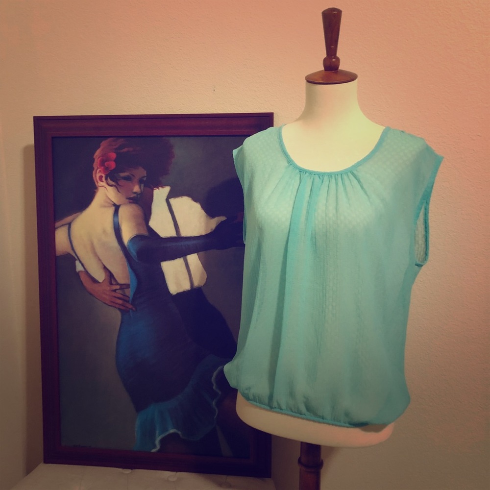 Pleione Sheer Short-Sleeved Top - Aqua